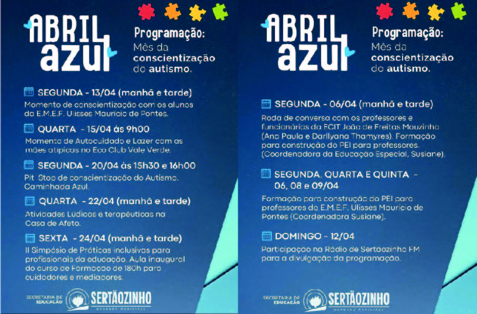 Abril Azul - Mês de Conscientização do Autismo