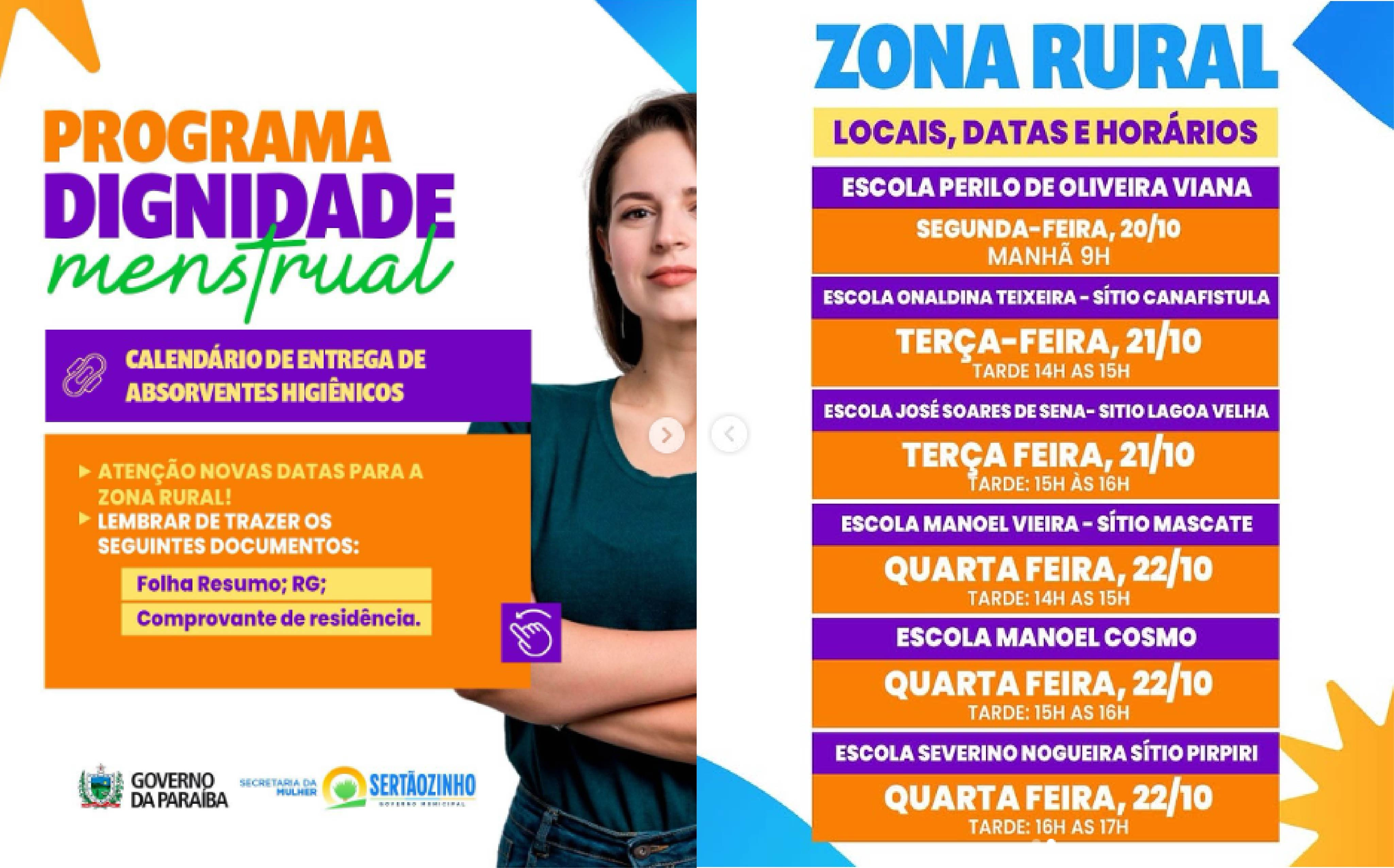 Programa Dignidade Menstrual para Zona Rural