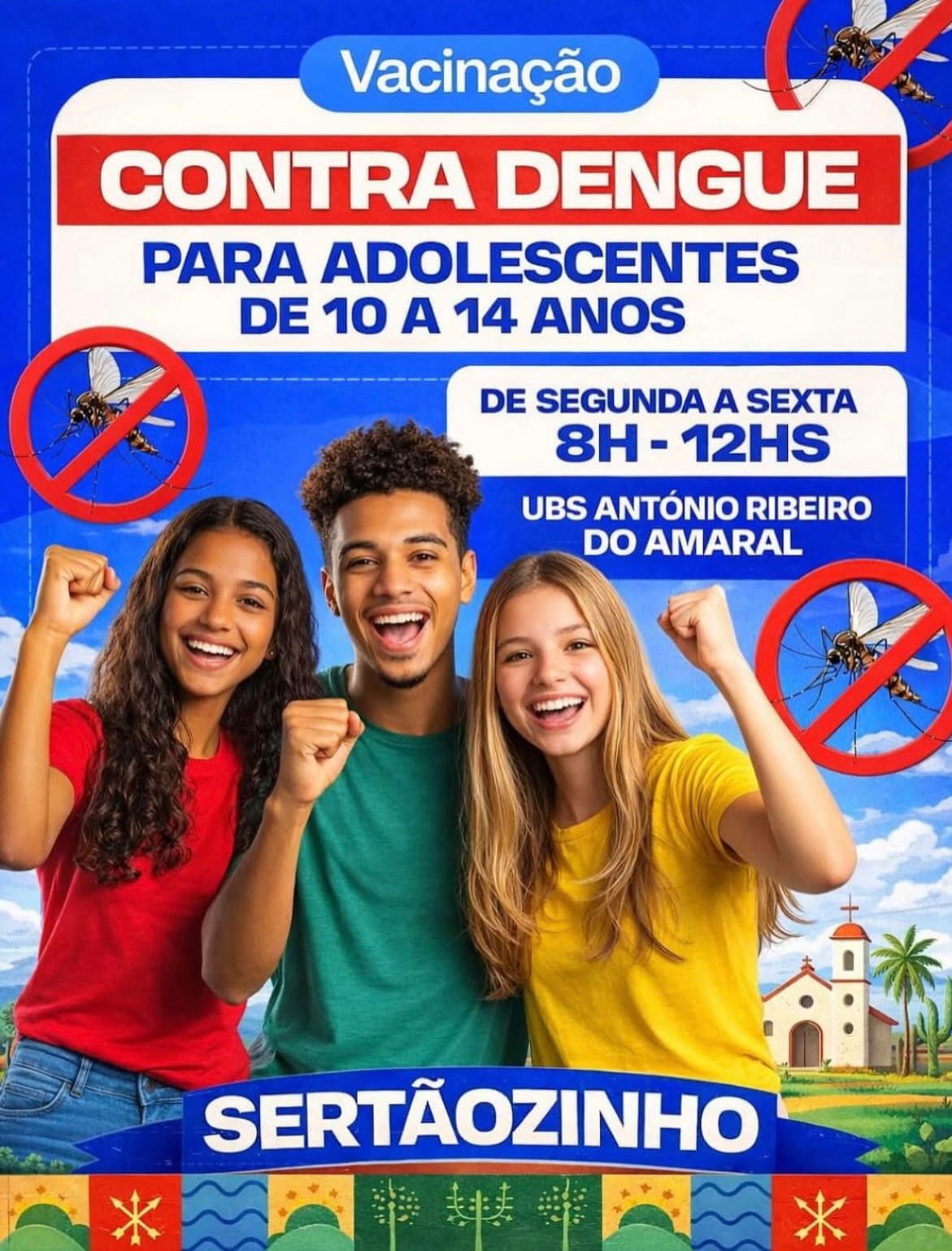Jovens de 10 a 14 anos já podem se vacinar contra a Dengue.