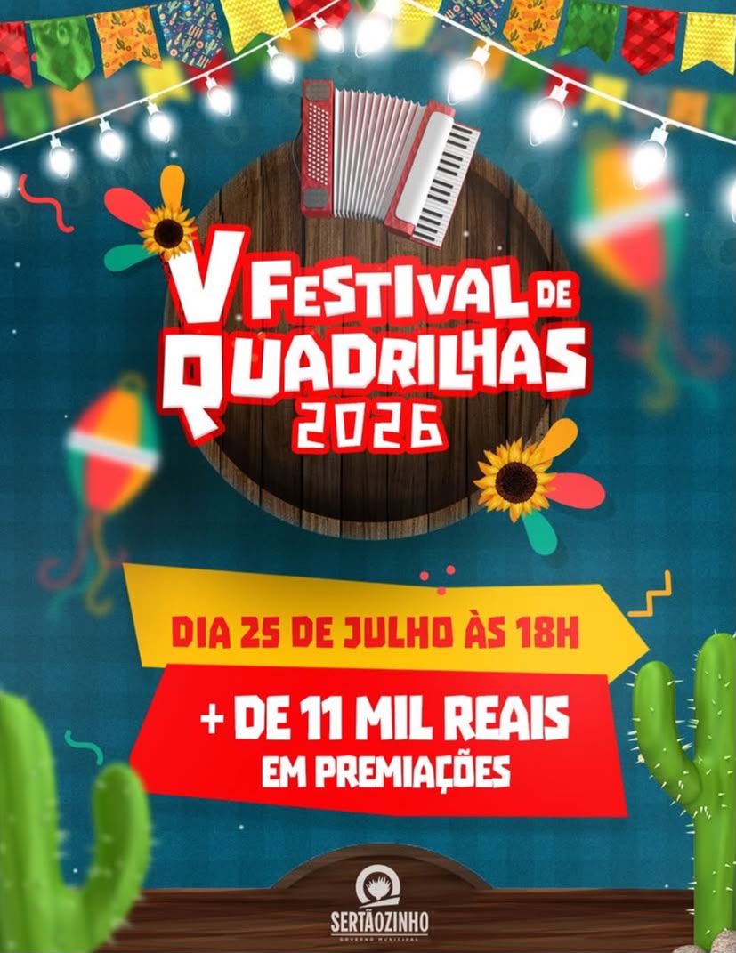 Sertãozinho realiza o V Festival de Quadrilhas 2026